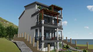 Exterior design of a family house in Hladna Uvala, Utjeha, Bar, Montenegro - Arch. Ahmed Divanović