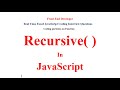 Recursive function in JavaScript || JavaScript Interview Questions and Answers || Real time Question