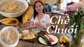 Cách nấu chè chuối đơn giản thơm ngon - Banana with coconut milk - Taylor Recipes - cuộc sống Mỹ