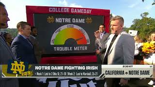 Pat McAfee puts Notre Dame in panic mode on the trouble meter 👀 | College GameDay