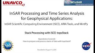 Stack Processing with ISCE: topsStack