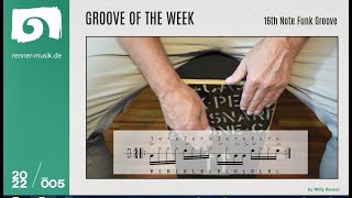 GROOVE OF THE WEEK - FUNK (16th Funk Groove by Willy Renner) | CAJON TUTORIAL | 005