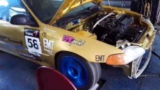 Race honda on Mustang Dyno.B16 All motor.E85 fuel.ITB.