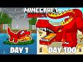 I Survived 100 Days as a LAVA CROCODILE in HARDCORE Minecraft