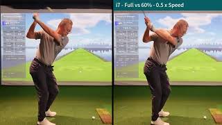 Golf Iron 7 Full VS 60% Swing Slow Motion 7号铁杆全挥杆对比60%挥杆慢动作- The GLife