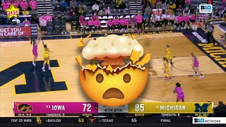 Iowa's Caitlin Clark hits pair of logo threes while dropping 46 in tough road loss to No. 6 Michigan