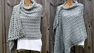 شال كروشيه سهل للمبتدئين/crochet shawl