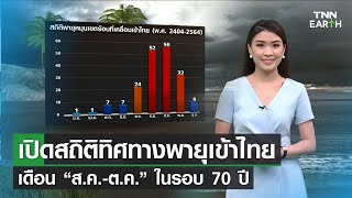 เปิดสถิติทิศทางพายุเข้าไทย เดือน ส.ค.- ต.ค. ในรอบ 70 ปี | TNN EARTH | 08-08-22