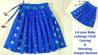 3 to 4 year Baby lehenga choli cutting and stitching|Indowestern Lehenga Choli |renukafashiontrendz