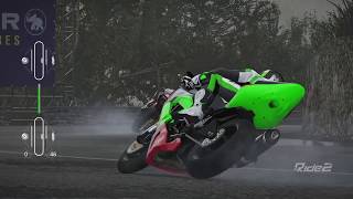 Ride 2　PS４　デイリーチャレンジ　レーススーパースポーツCBR600RRでヘレニックタワー　雨