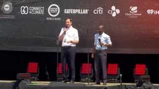 Alexander DeCroo on stage at Global Citizen 2015 Earth Day