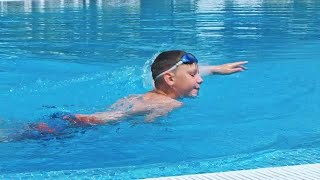 Boy In Swimming Pool Stock Video