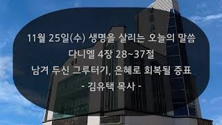 [새벽기도] 남겨 두신 그루터기, 은혜로 회복될 증표 - 김유택 목사(2020년 11월 25일 수요일)