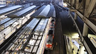 【汽笛を鳴らして夕ラッシュの大阪駅へ】DD51-1191+DD51-1192+14系700番台(5B) 京都電車区DL養成訓練(米原訓練) 大阪到着