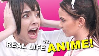 Real Life vs Anime - Merrell Twins ft. Jessie Paege