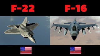 F-22 Raptor vs F-16 fighting falcon comparison video