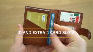 Bouletta Palermo Mechanical Leather Card Holder Wallet with RFID Blocker