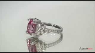 Platinum Ring with Padparadscha Sapphire 3.22cts and Dia 0.56cts