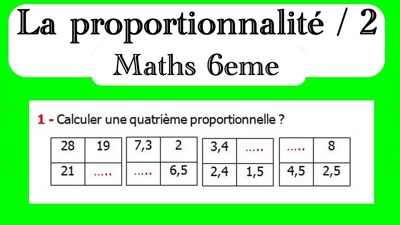 Maths 6ème - La Proportionnalité 2 Exercice 6 - YouTube