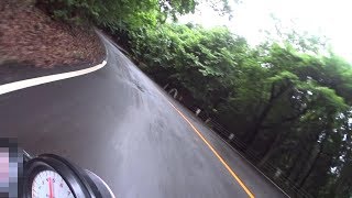 日塩もみじライン　上り　ウエット路面　バイク ツーリング　VTR250　車載動画