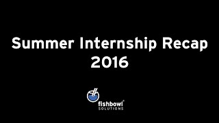 2016 Summer Internship Recap