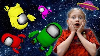 Alena and mom adventures with Among US in space by Chiko tv