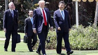 President Xi Jinping and his US counterpart Donald Trump take a walk at Mar-a-Lago in Florida