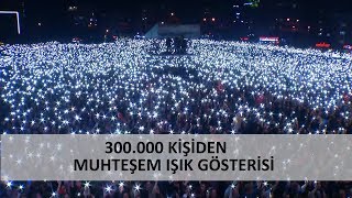 Haluk Levent konserinde 300 bin kişi ışıklı gösteri yaptı (yansın-sönsün ışıklar)