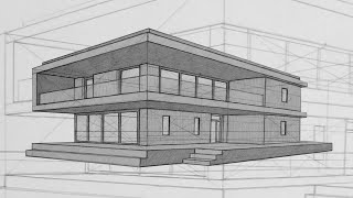 How To Draw a Modern House in Perspective (Beginner Tutorial)