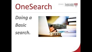 OneSearch: doing a basic search