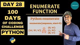 Day28/100| Enumerate function |Python tutorials for beginners in Tamil |100 days of Coding Challenge