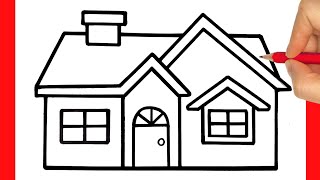 HOW TO DRAW A HOUSE EASY STEP BY STEP