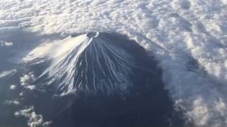 飛行機から見た綺麗な富士山　ANA羽田空港→長崎空港　座席２A