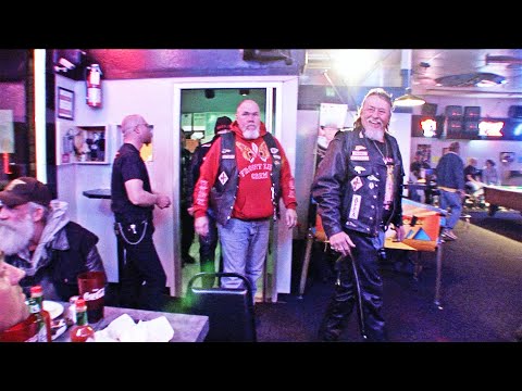 Confrontation at the Hells Angels biker bar!