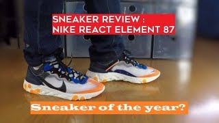 nike react element 87 thunder blue on feet