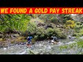 Gold sluicing 12 mile creek New Zealand.. We found a pay streak and followed it!