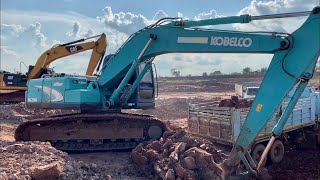 🔰💯มาดูKOBELCO SK200-8 ขุดฝายเก็บน้ำ งานนี้ไม่หมู 💥หินล้วนๆ 😎😎😎⚡️