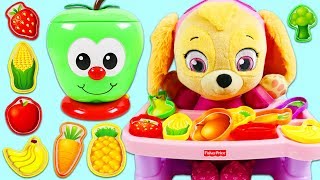 Paw Patrol Baby Skye Plays the Sort and Learn Apple Game!