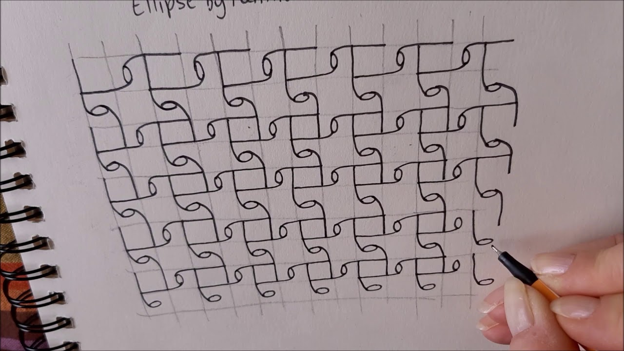 How To Draw Tanglepattern Ellipse Youtube