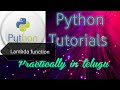 Anonymous function or lambda function in python || Python tutorials in telugu