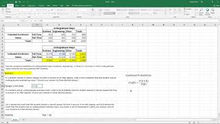 Probability Table with Conditional Probabilities
