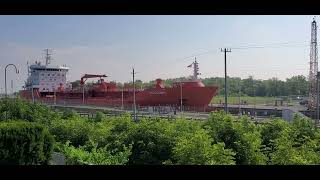 Chemical oil tanker entering lock 5