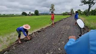 ป๋าเหลาพาตรวจงานเมื่อคืนเจอฝนหนัก