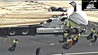 Straps Snap & Load Smashes Through Semi Truck Caught On Camera