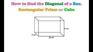 How to find the diagonal of a rectangular prism (box or cube).