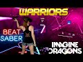 Beat Saber || Warriors - Imagine Dragons Music Pack (Expert+) First Attempt || Mixed Reality