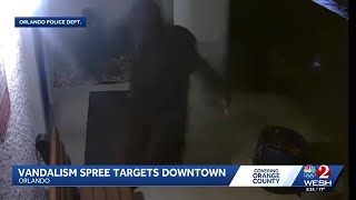 WATCH: Man arrested for $70K vandalism spree in downtown Orlando, police say