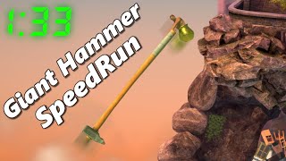 Giant Hammer Speedrun In 1:33 - Getting Over It With Bennett Foddy