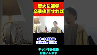 音大のピアノ科に進学が決まりましたが卒業後はどのように稼げば良いですか【ひろゆき】#shorts #仕事 #音大