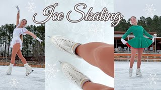 Ice Skate With Me | practice, wearing a vintage figure skating dress